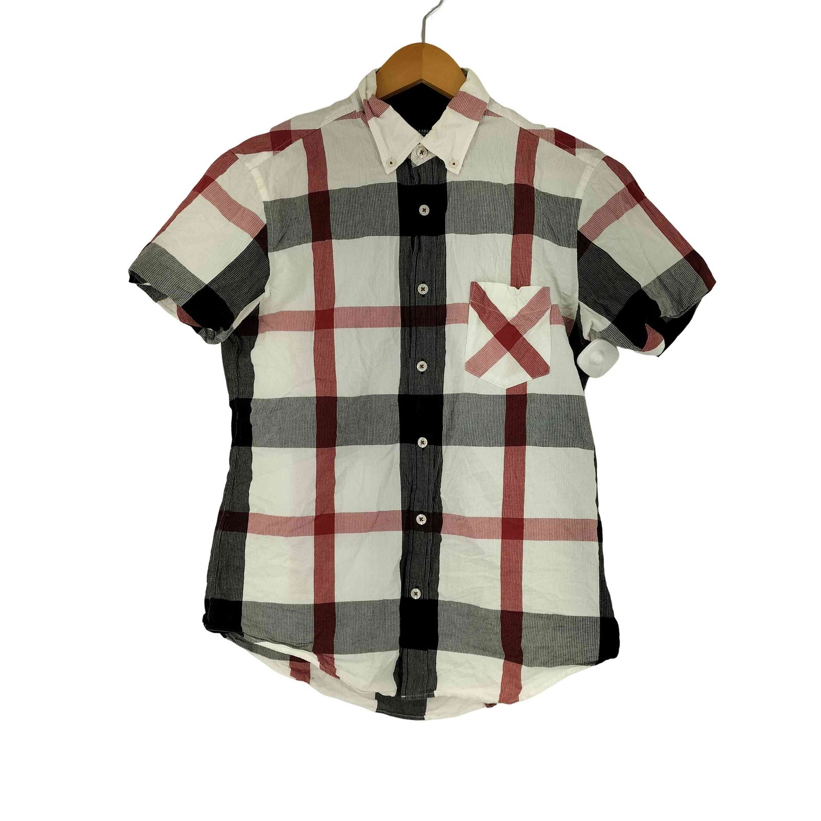 ブラックレーベルクレストブリッジ BLACK LABEL CRESTBRIDGE S/S BD シアサッカー チェックシャツ メンズ JPN：M 