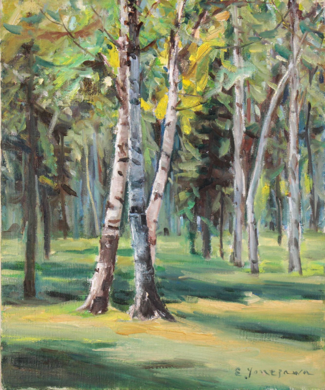 米澤榮吉『白樺風景』【真作保証】 絵画 米澤榮吉『白樺風景』【真作保証】 絵画 - メルカリ