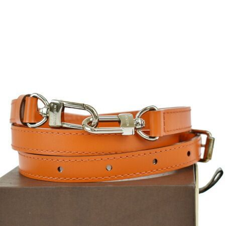 【中古】 超美品 ルイヴィトン LOUIS VUITTON バッグ用 ショルダーストラップ オレンジ レザー 30MK826