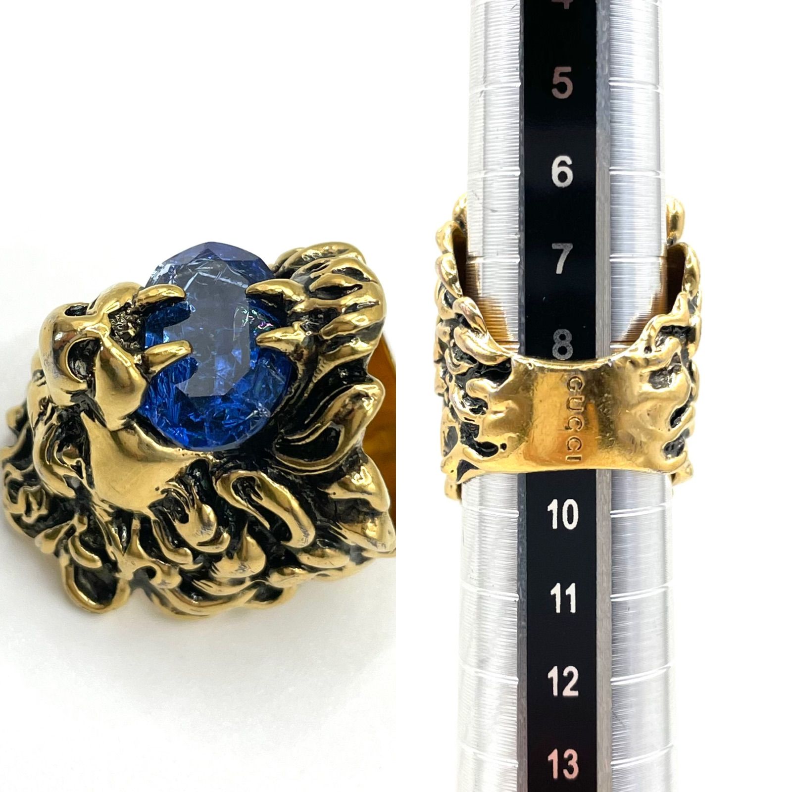 GUCCI グッチ LION HEAD RING ライオンヘッド リング 刻印10 約9号