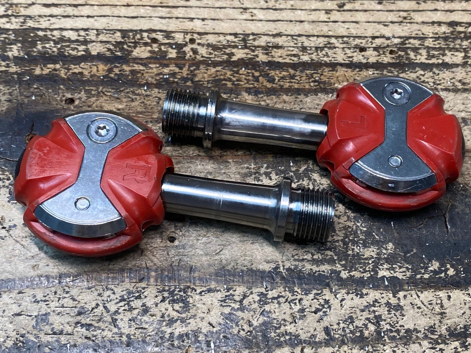 JI706 スピードプレイ SPEEDPLAY ゼロ ZERO ビンディングペダル 赤 チタンシャフト クロモリシャフト付属