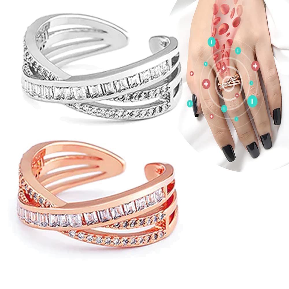 数量 Moeva 美しいボティラインに Adjustable Ring Minimalist Fidget Zirconium クロス型指輪 Open A