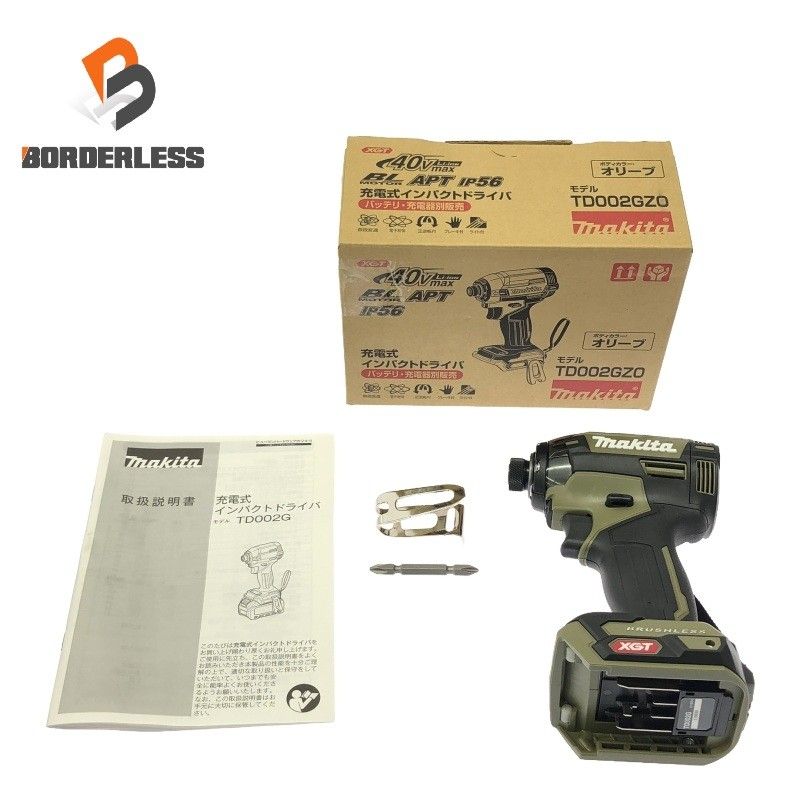 makita マキタ 40Vmax 充電式インパクトドライバ TD002GZO オリーブ 説明書 外 バッテリ 充電器 別売り113871