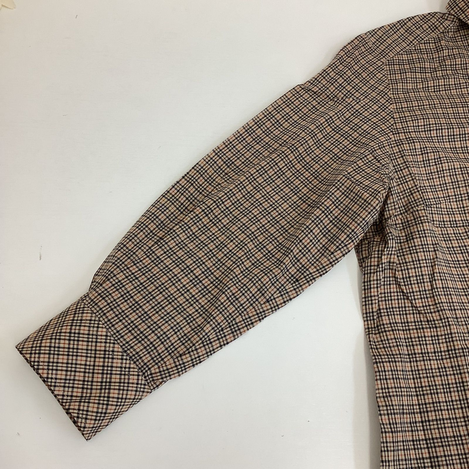 【新品】DAKS ダックス タグ付き シャツ　カットソー　チェック　ブラウン ✨美品✨DAKS ダックス 七分丈 ブラウス シャツ ブラウン
