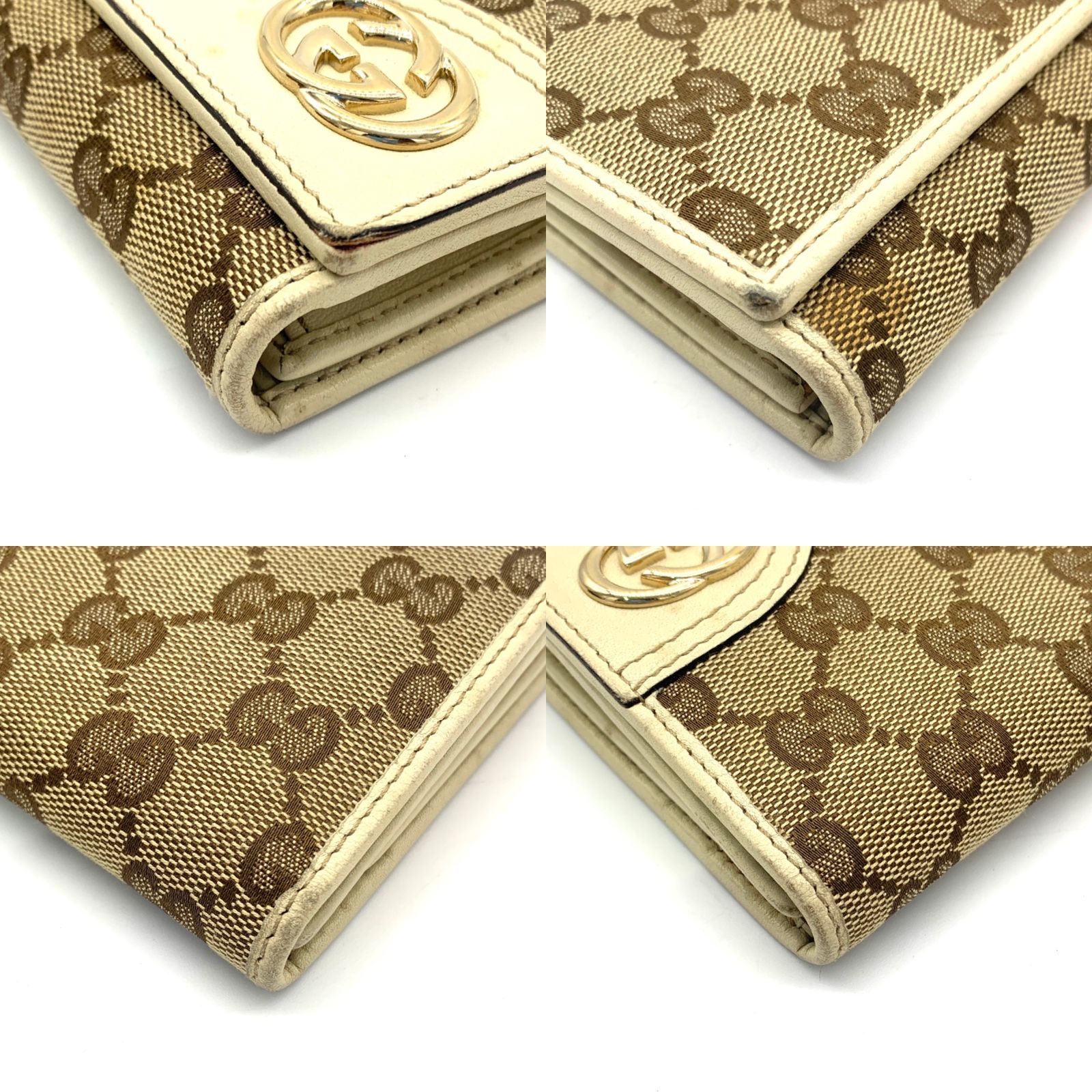 ▽GUCCI グッチ GGキャンバス 三つ折り 長財布 181595 ベージュ - メルカリ