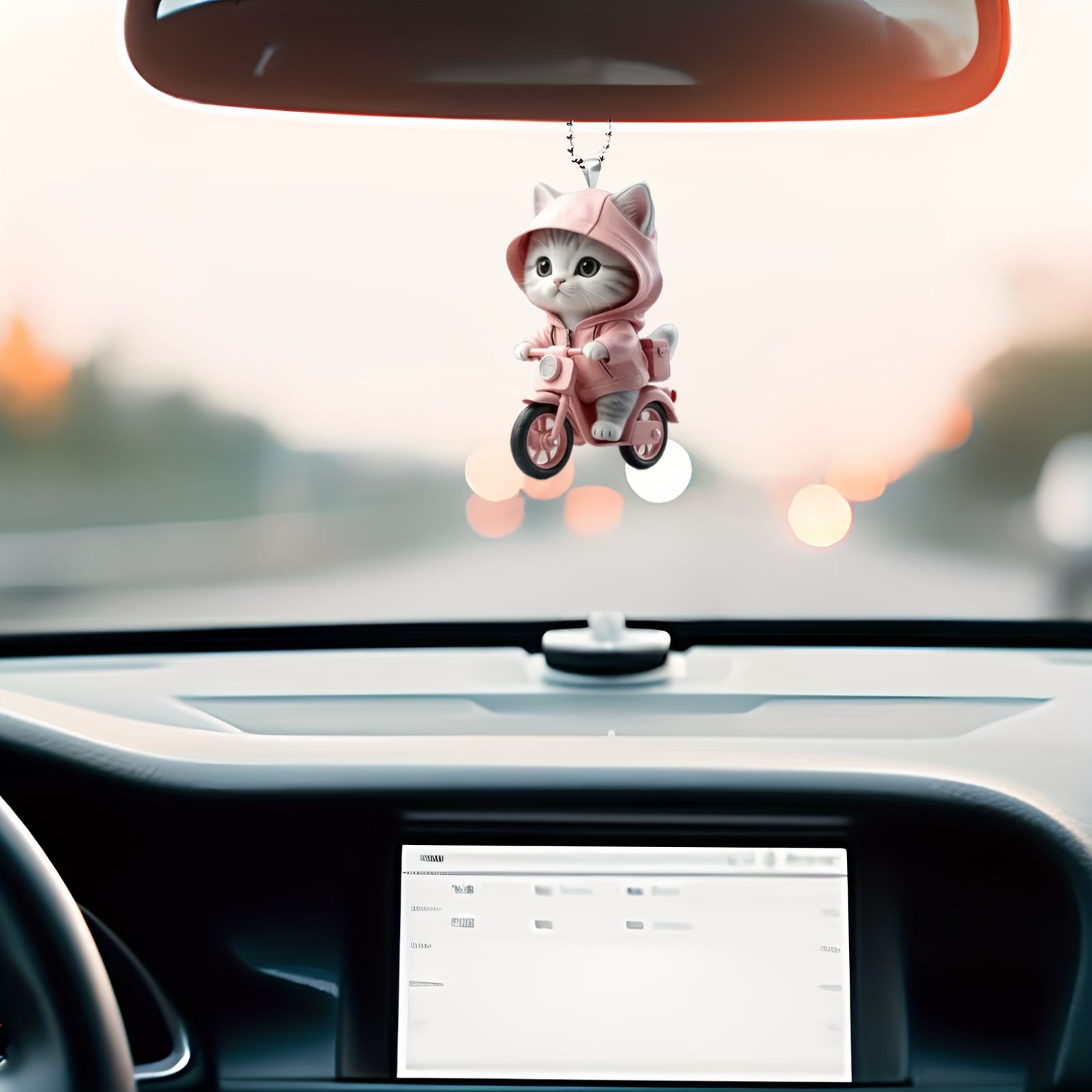 キーホルダー 猫 オートバイ かわいい 2D アクリル 8cm 原付に