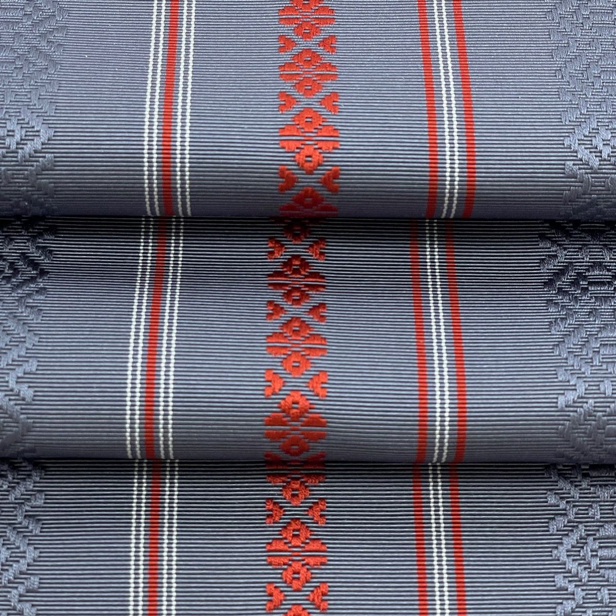 名古屋帯 美品 逸品 証紙 小森草木染工房 八寸名古屋帯 縞 五色献上