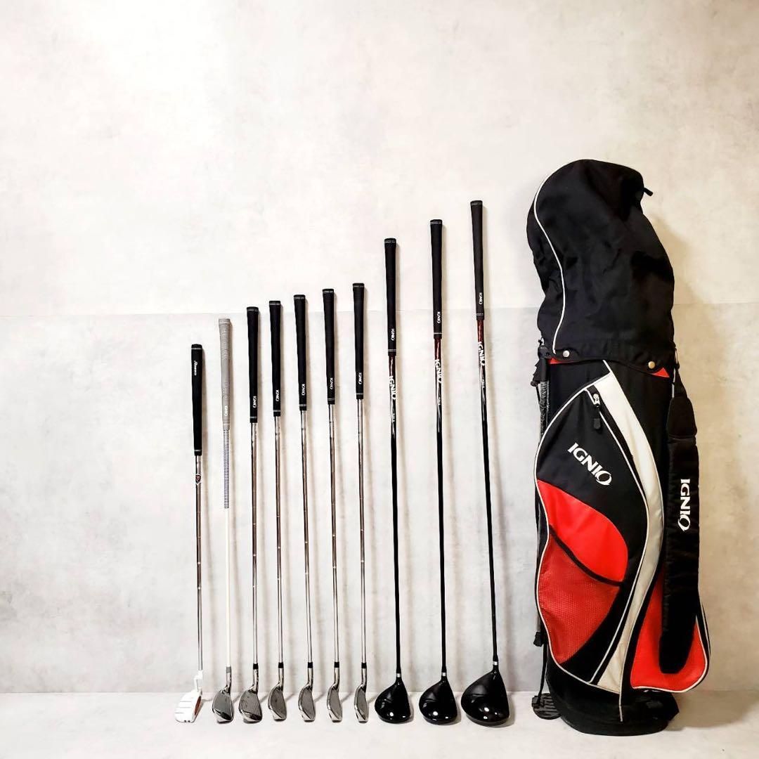 メンズゴルフセット/IGNIO イグニオクラブ計10本 Fitwayバック付