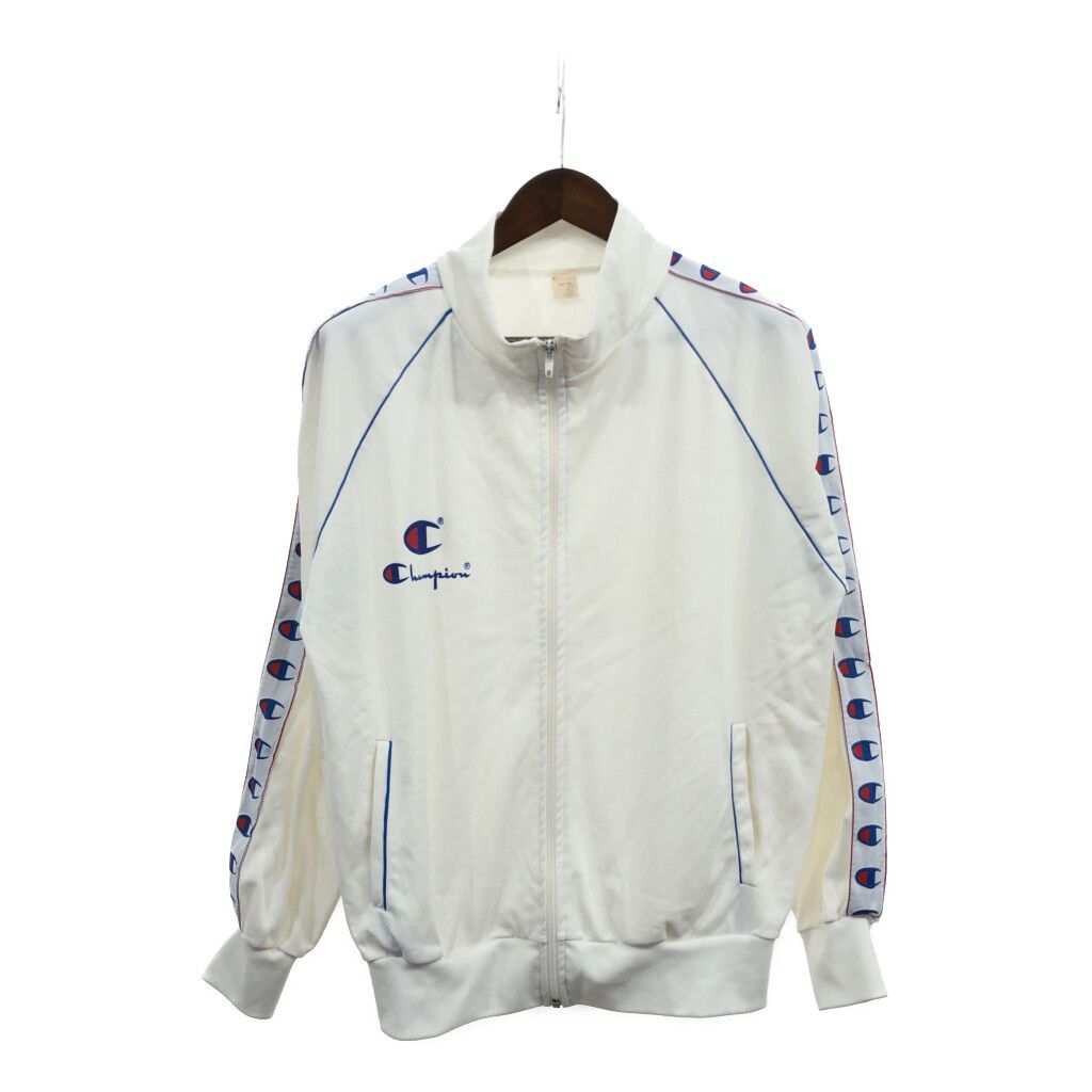 90年代 Champion チャンピオン トラックジャケット スポーツ ジャージ ホワイト (メンズ MEDIUM)  古着 Q3185