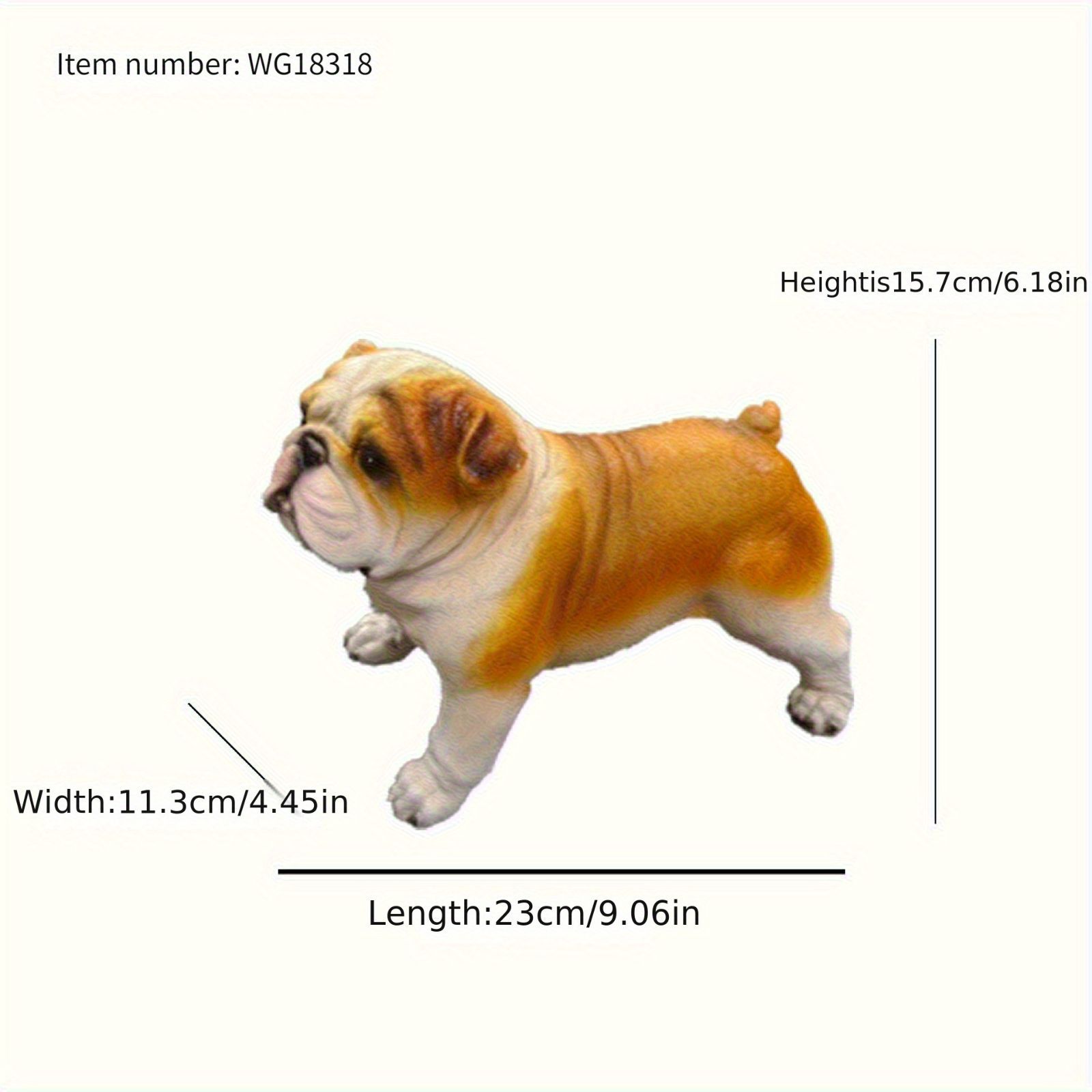 フィギュア ブルドッグ 茶色 犬 樹脂像 イヌ 置物 かわいい リアル