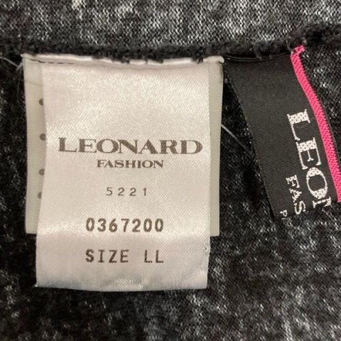 レオナール LEONARD 長袖 カットソー トップス 花柄 LL 黒