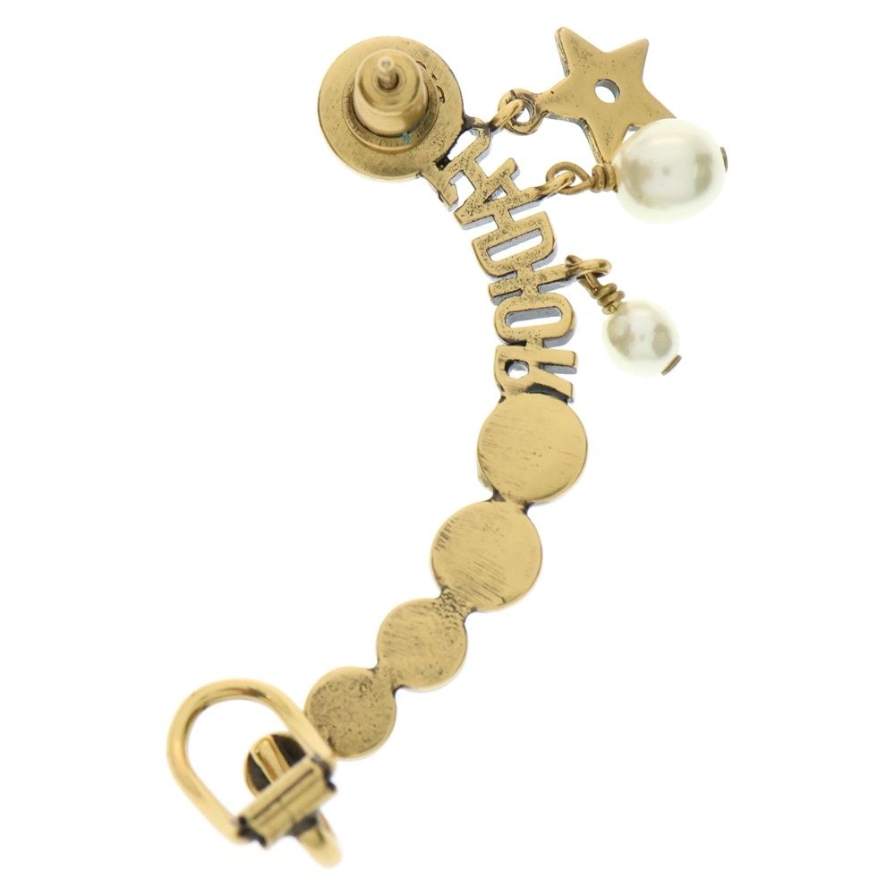 DIOR ディオール J ADIOR ジャドール ロゴ フェイクパール スターチャーム ピアス イヤリング イヤーカフ ゴールド ホワイト