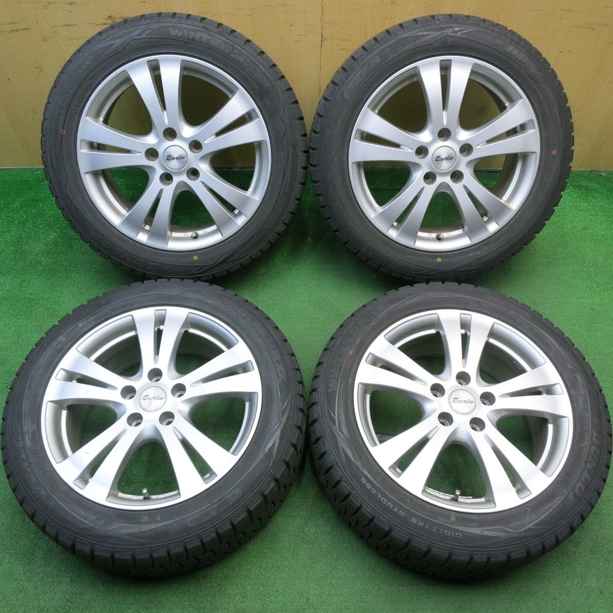 バリ溝 9分 スタッドレス 215|55R17 ダンロップ ウインターマックス WM01 Reverline リバーライン 17インチ PCD114.3|5H 5042207TNス