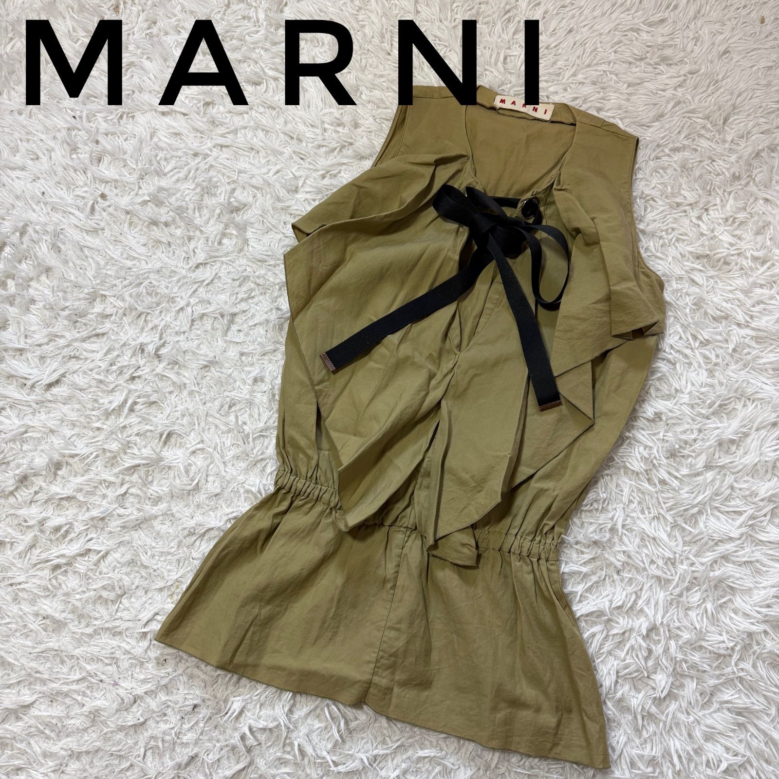 MARNI】マルニ チュニック トップス ワンピース フリル カーキ サイズ 