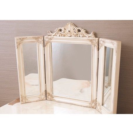 アンティーク鏡★三面鏡　柳川家具 アンティーク調 三面鏡 チャーチルウッド ヨーロピアン雑貨 鏡 注文