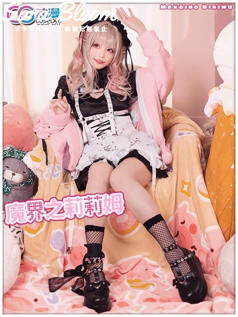 vtuber 魔界ノりりむ にじさんじ コスプレ地雷 サキュバスウィッグ靴追加可