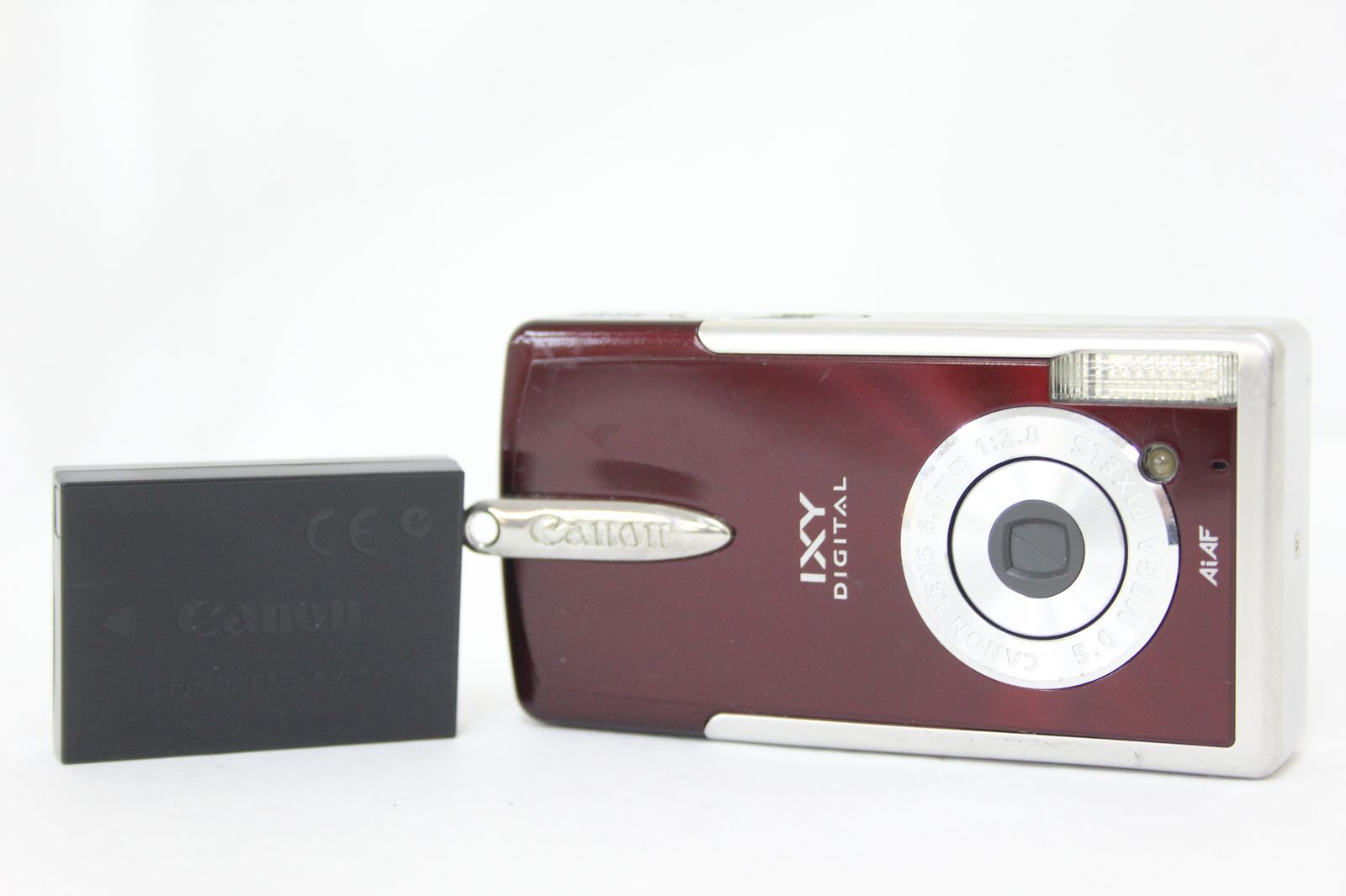 返品保証】 キャノン Canon IXY Digital L2 レッド バッテリー付き