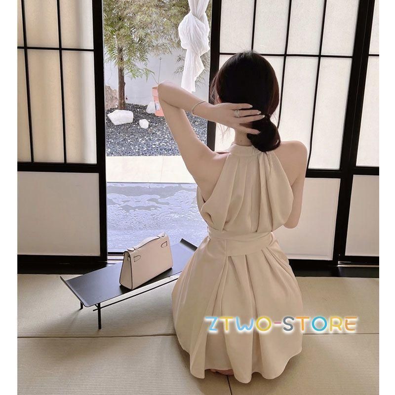 Courrèges エナメル ノースリーブミニドレス ミニワンピース ネイビー