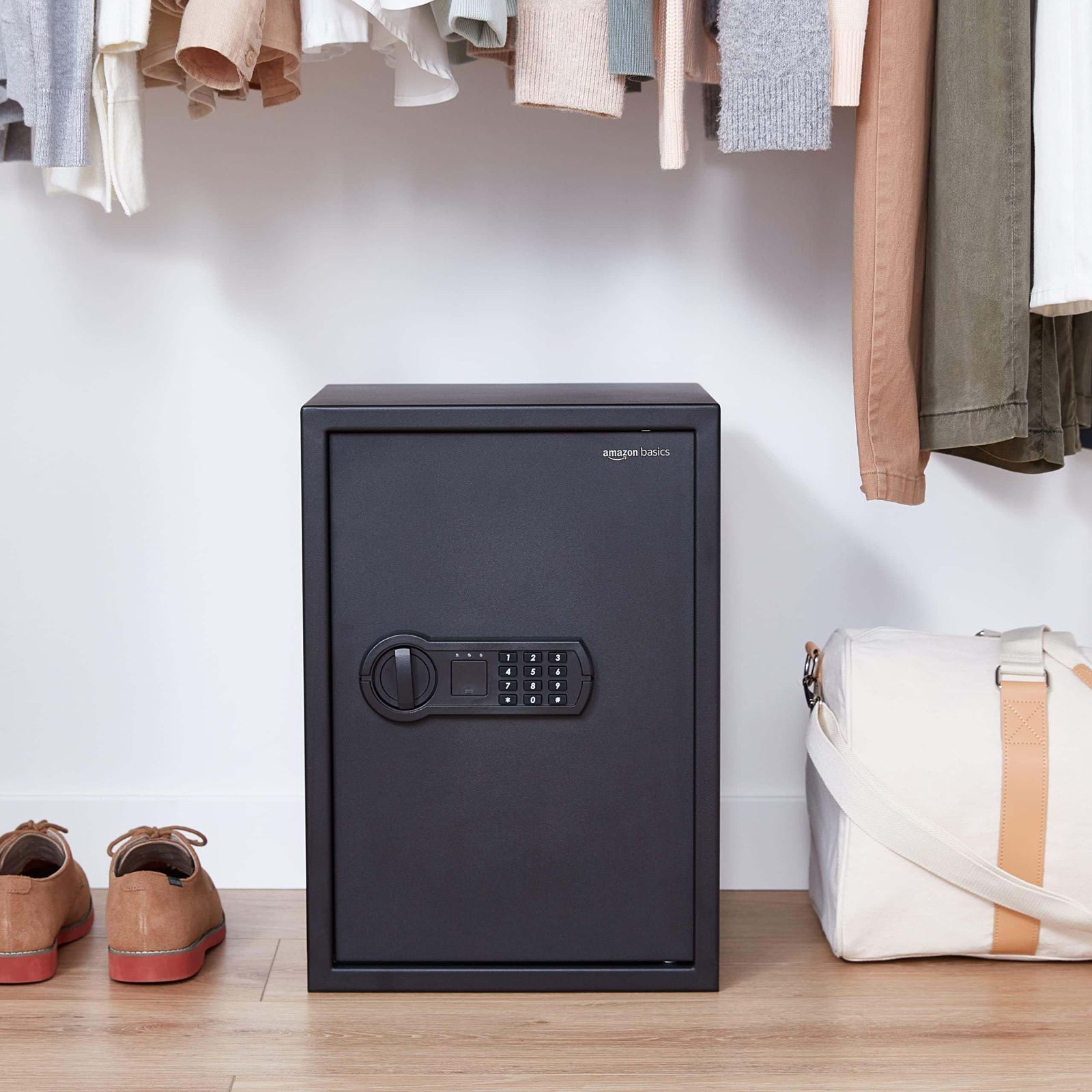 金庫 家庭用 業務用 電子式 テンキー式 51L ブラック 在庫処分】ベーシック 金庫 家庭用 業務用 電子式 テンキー式 51L (幅