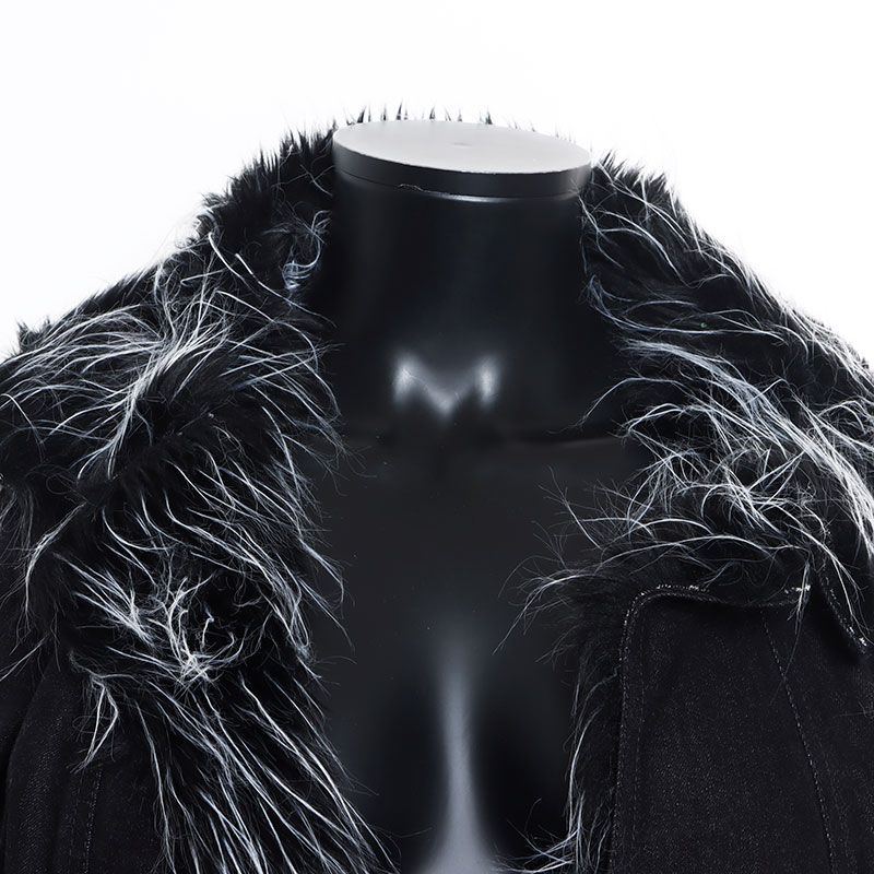 CHANEL シャネル コート 02A ファー デニム調 Size:38 2002年 - メルカリ 