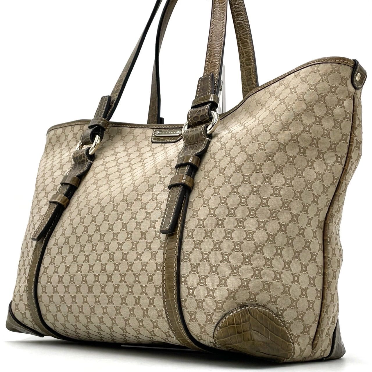 ✨良品✨ CELINE セリーヌ トートバッグ ハンドバッグ クロコ型押し 