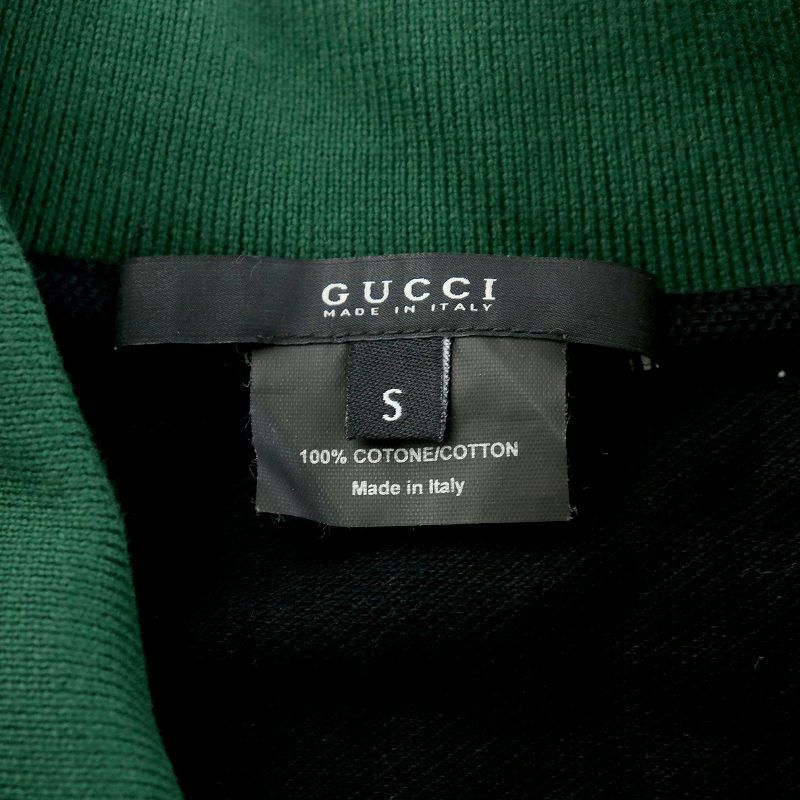 未使用タグ付 GUCCI グッチ ポロシャツ 半袖 シェリーライン コットン グッチ GUCCI ポロシャツ 半袖 鹿の子 シェリーライン ロゴ 刺繍
