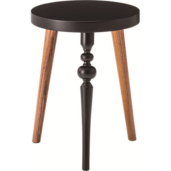 ラウンドサイドテーブル 節約 ナチュラル （約W35×D35×H45cm） 組立式