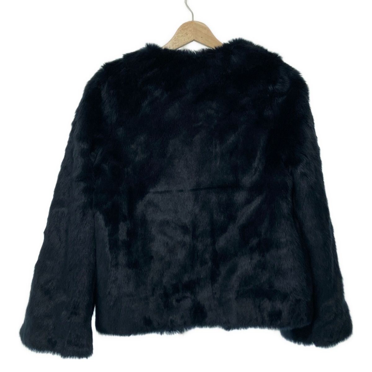 UNITED ARROWS ユナイテッドアローズ コート サイズ36 S レディース - ダークネイビー 長袖 フェイクファー ショート丈 冬