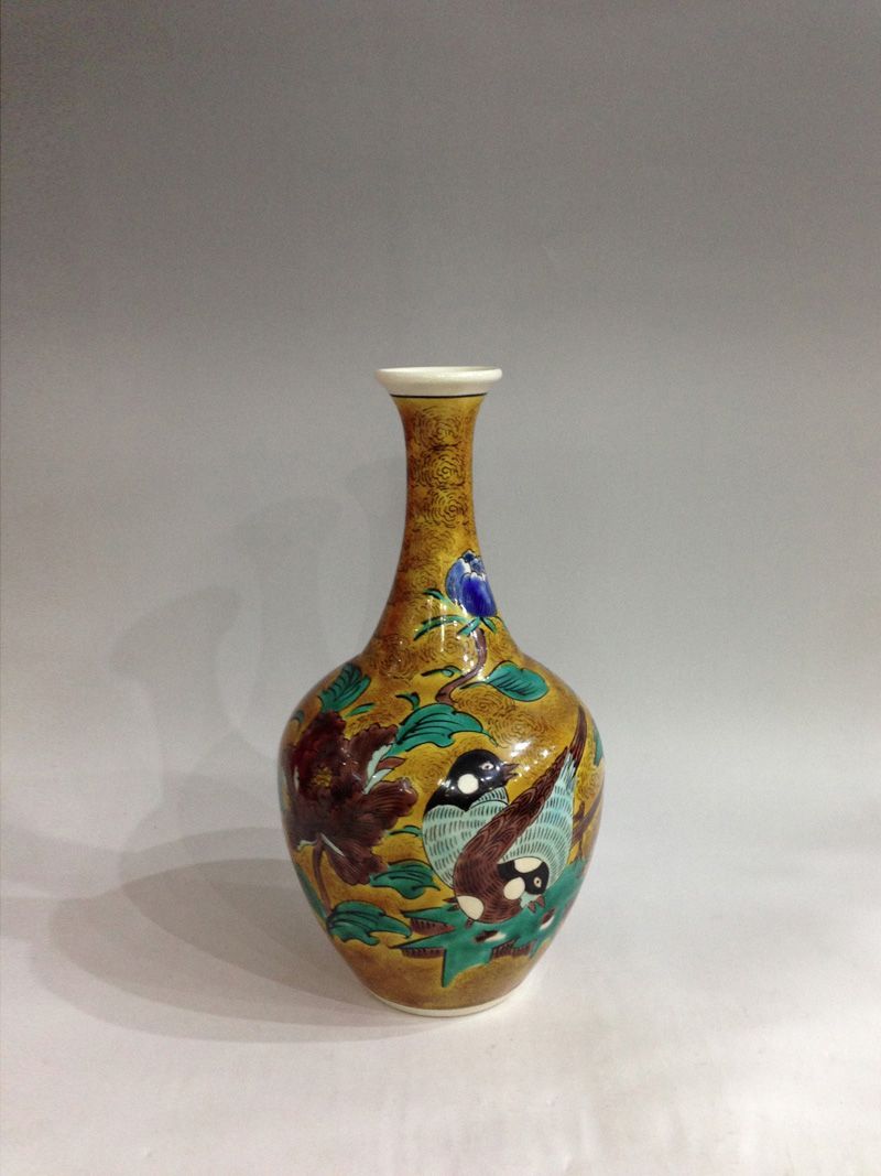 吉田屋　花鳥紋飾大徳利　江戸時代後期　胴径 15cm 高 27cm 吉田屋 花鳥紋飾大徳利 江戸時代後期 胴径 15cm 高 27cm - メルカリ