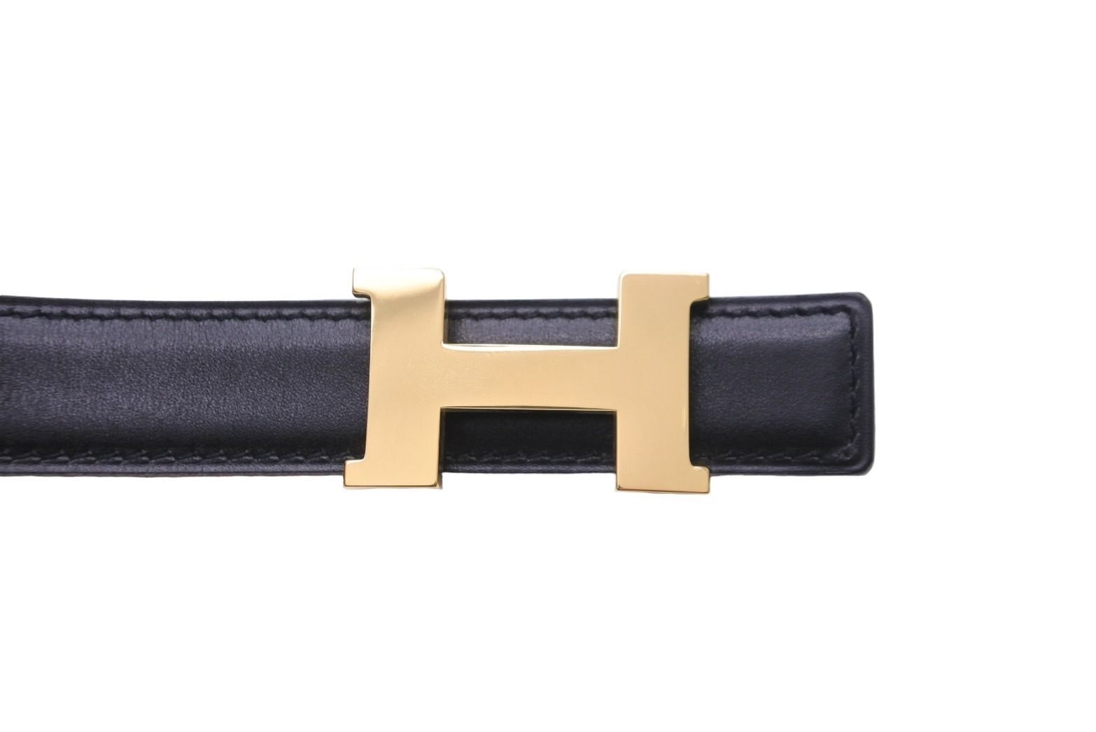 HERMES エルメス ベルト H バックル □D刻印 ボックスカーフ ナロー