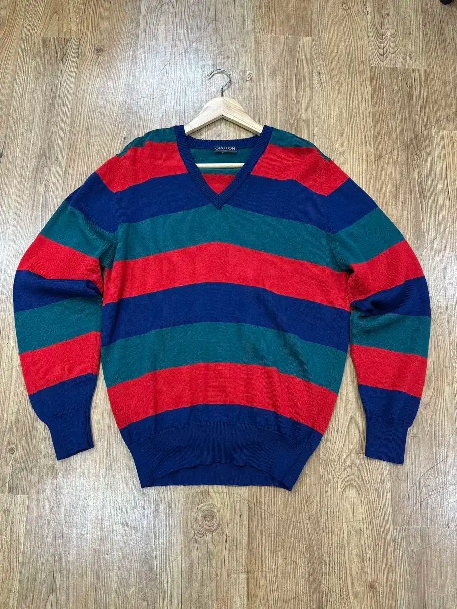 109 オロトン OROTON ピュアウール ボーダー柄 ニット