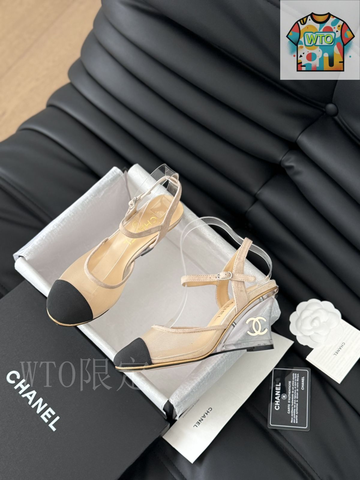 【サイドのメッシュが可愛い♪】CHANEL 25SS サンダル サンダル - グリッター ツイード、シルバー & ブラック