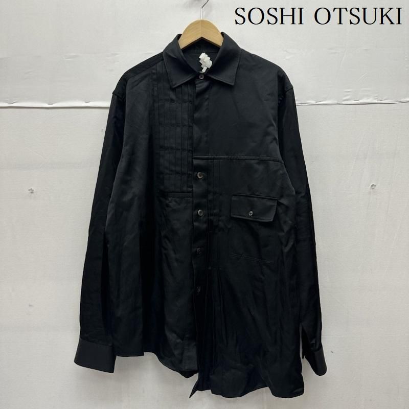 古着 シャツ ブラウス 長袖 21AW SOSHI OTSUKI ASYMMETRY EVENING SHIRT アシンメトリー 変形 プリーツ シャツ S21FW01SH-R