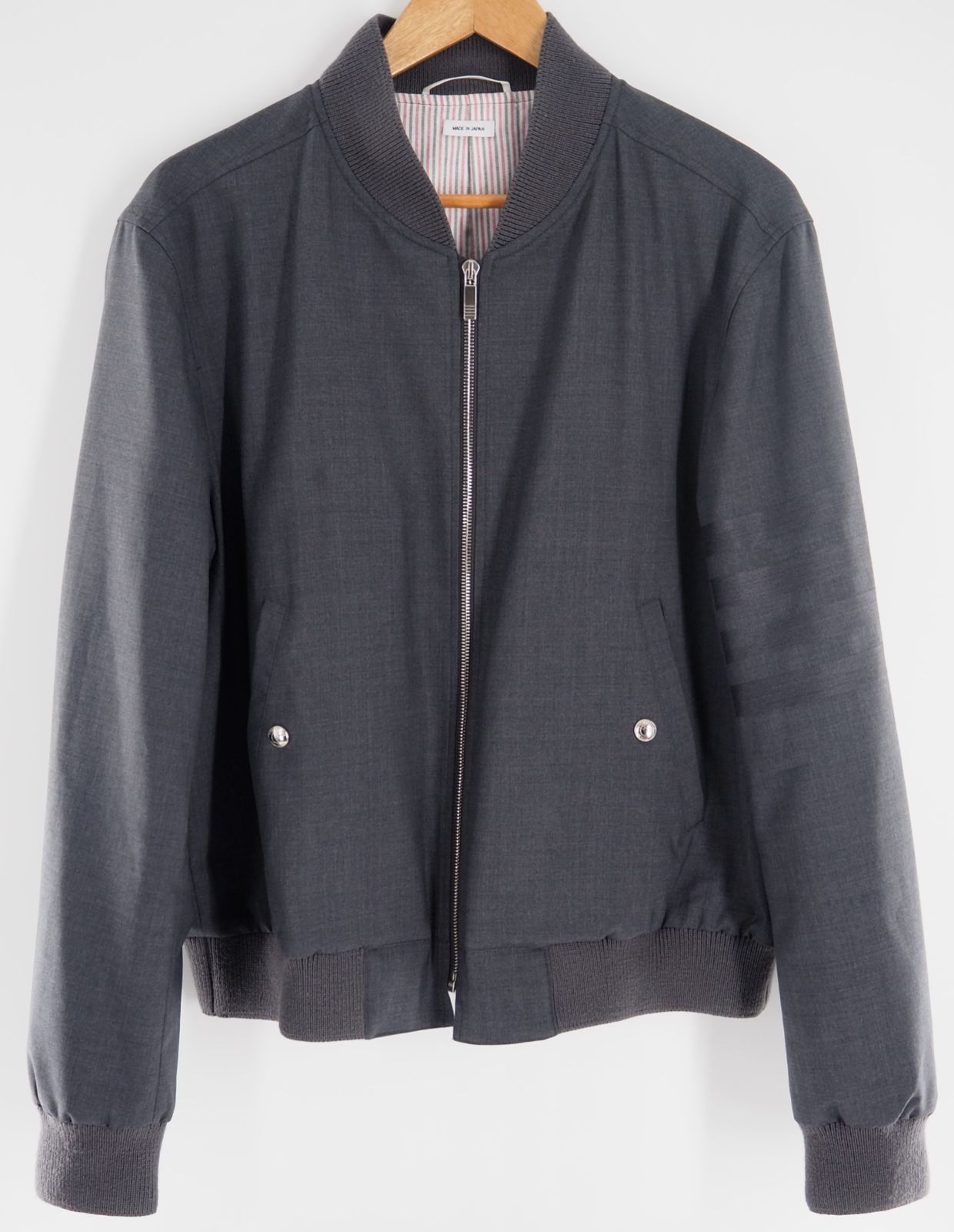 THOM BROWNE|トムブラウン 4bar ブルゾンジャケット グレー サイズ2 MJO030A 06146 025