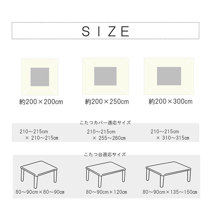 机・テーブル 掛布団 こたつ布団 ヌード 200×300cm