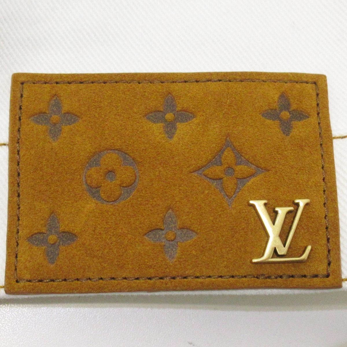 LOUIS VUITTON(ルイヴィトン) Gジャン サイズ52 メンズ美品  LVスプレーデニムジャケット HOA10WU14 白×ブルー 綿、牛革