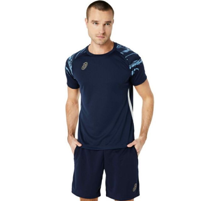 asics アシックス MID DRY PRACTICE SS TOP ミッドナイト XL 2101A221 405 | スポーツ スポーツウェア サッカー フットサル ドライプラクティスTシャツ トップス 半袖 クイックマジック メンズ フィットネ