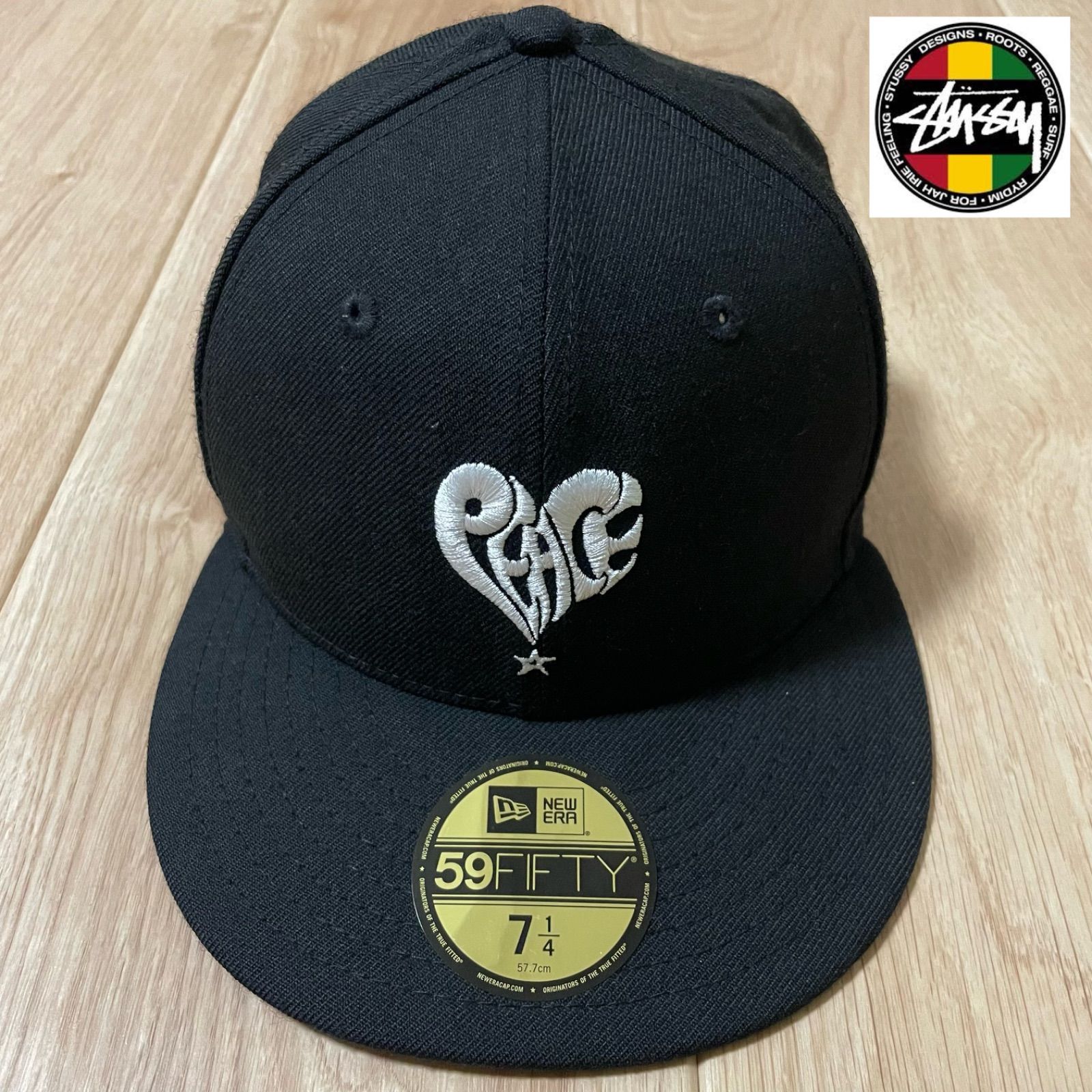 STUSSY PEACE NEW ERA CAP 57.7cm - メリカルくんのメルカリ店 - メルカリ