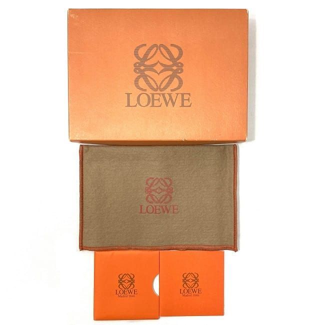 ロエベ ポーチ イエロー アナグラム 美品 カーフ レザー 中古 LOEWE