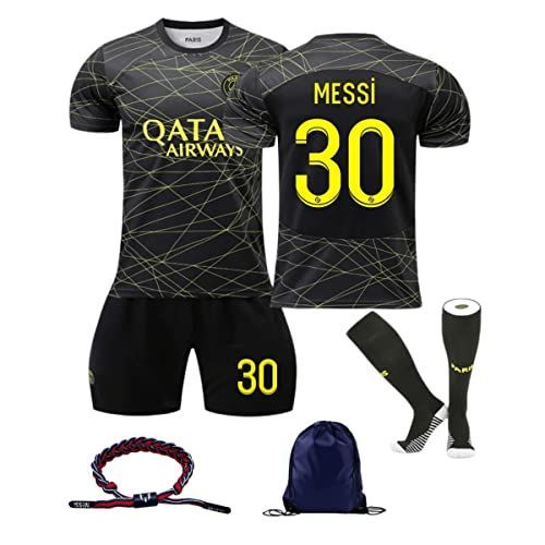 20 サッカー ユニフォーム22-23 PSG パリ・サンジェルマンAWAYメッシ子供大人用背番号30 練習着通気性速乾性プレゼントジュニア レプリカジャージ (20)