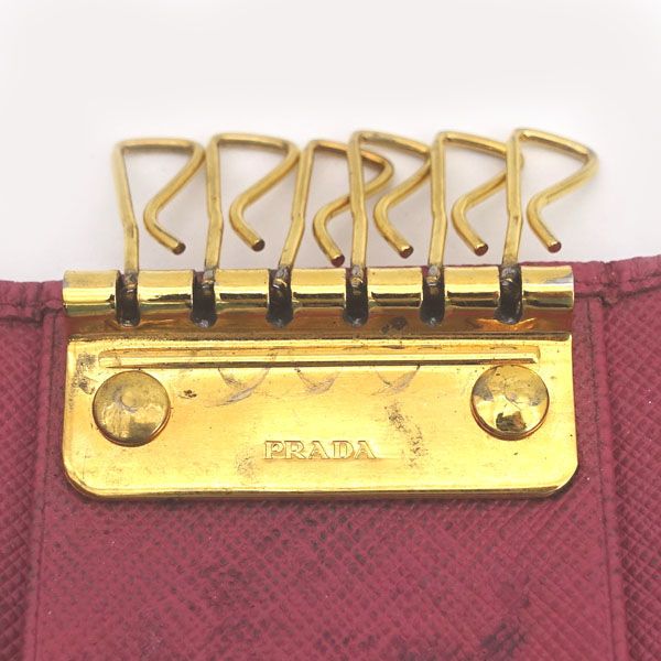 PRADA / プラダ □6連キーケース レザーナイロン ピンク 【KEY