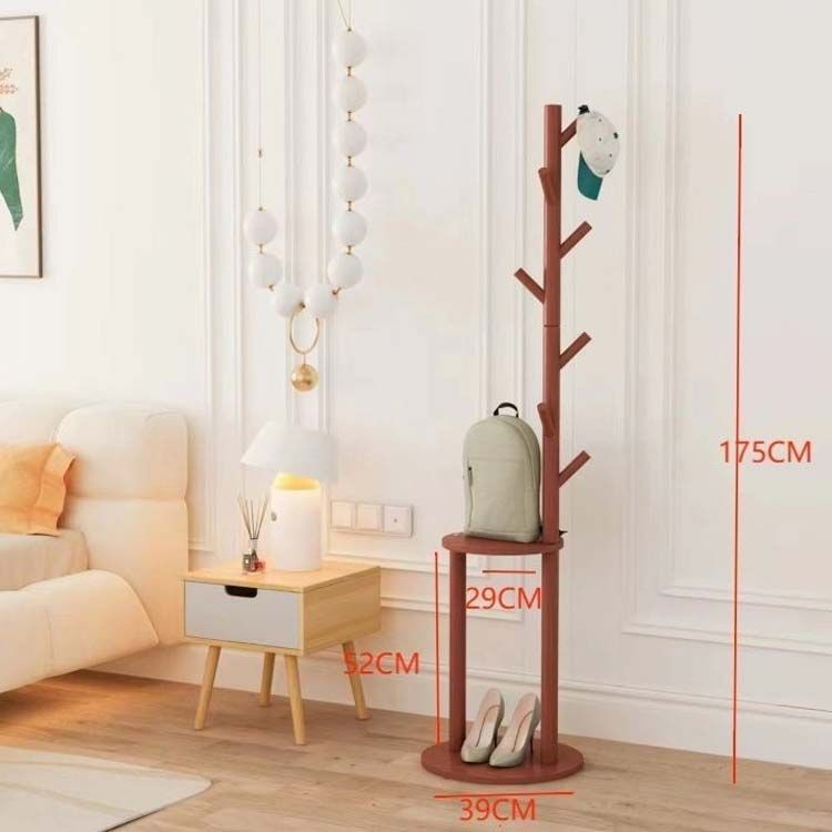 ポールハンガー 木製 棚付き シェルフ付き おしゃれ 北欧 スリム 玄関