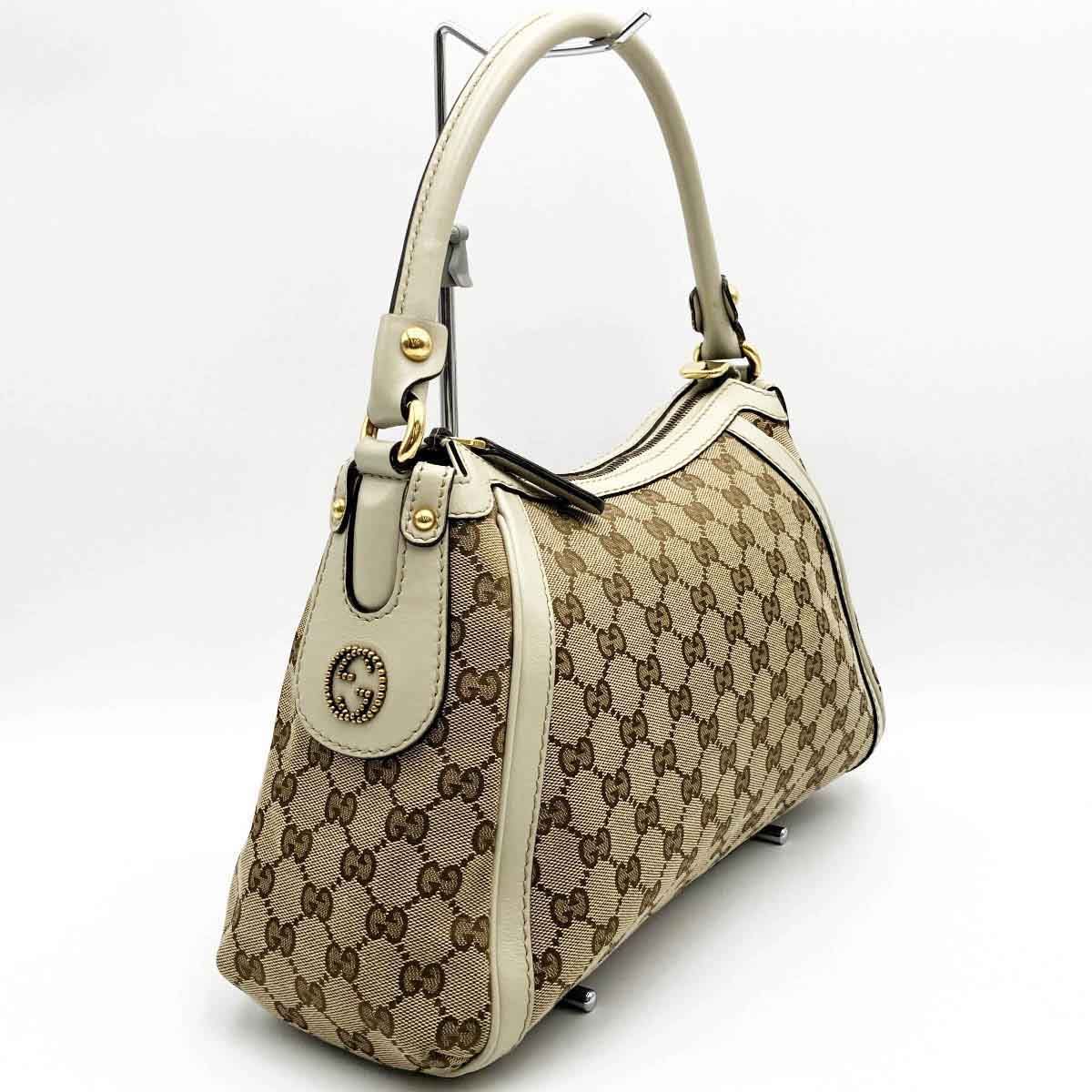 中美品】GUCCI グッチ GG柄 スカーレット スタッズ ショルダーバッグ 