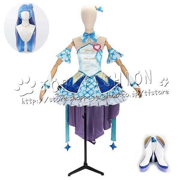 キミとアイドルプリキュア 風 蒼風なな あおかぜなな キュアウインク Cure Wink 変身後 コスプレ衣装 ウィッグ 靴 道具別売りり