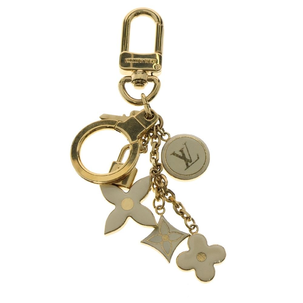 LOUIS VUITTON ルイヴィトン ポルトクレ パンピーユ バッグチャーム アイボリー×ゴールド GP M91927