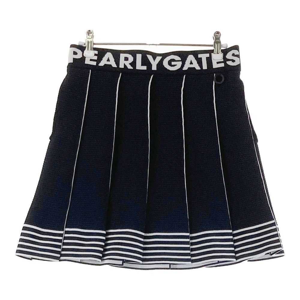 サイズ：0 PEARLY GATES パーリーゲイツ メッシュスカート ネイビー系
