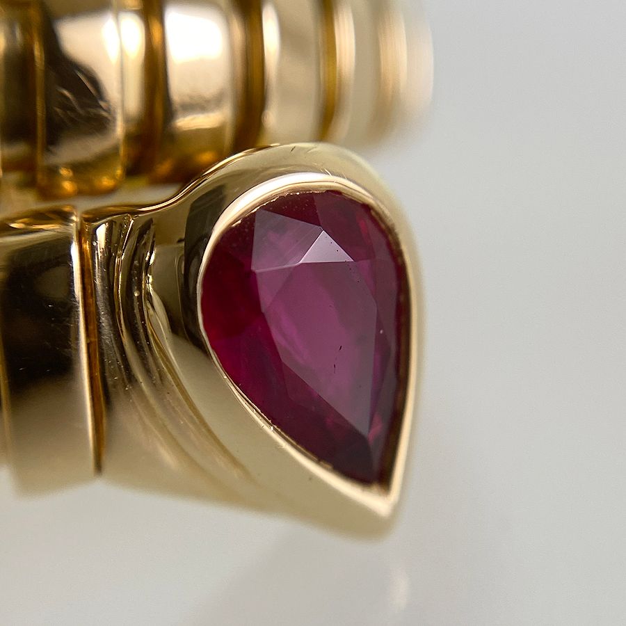ブルガリ BVLGARI トゥボガス リング K18YG ルビー 9号(49) sss【中古