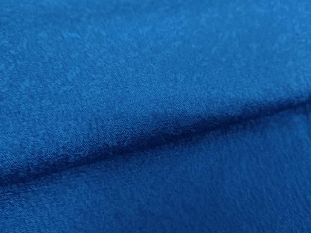 平和屋着物○安藤松岳監修 色無地 草花地紋 瑠璃紺色 正絹 逸品 未使用