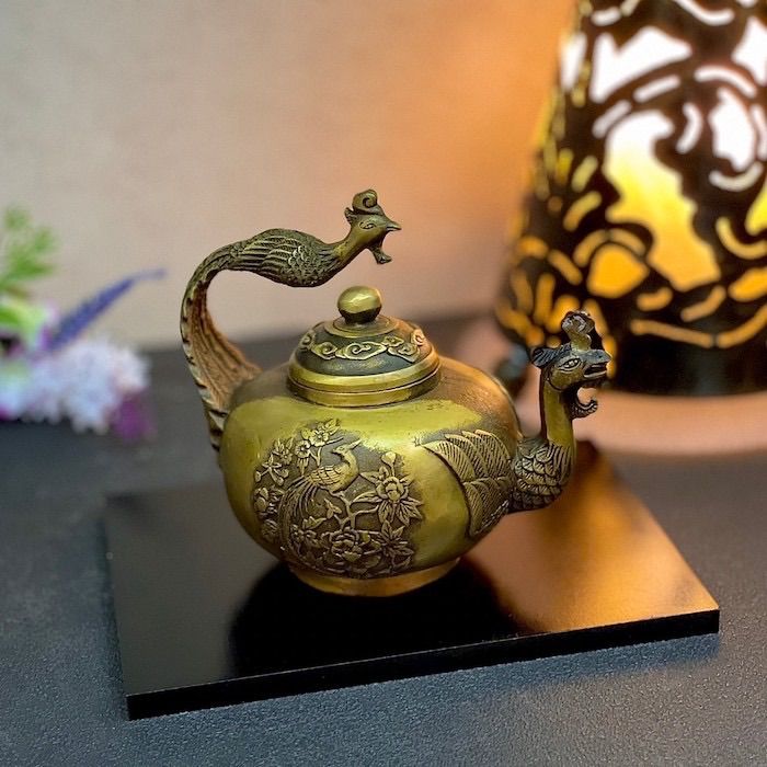 鳳凰急須 鳳凰 朱雀 不死鳥 フェニックス 観賞用 銅 金 ゴールド 置物