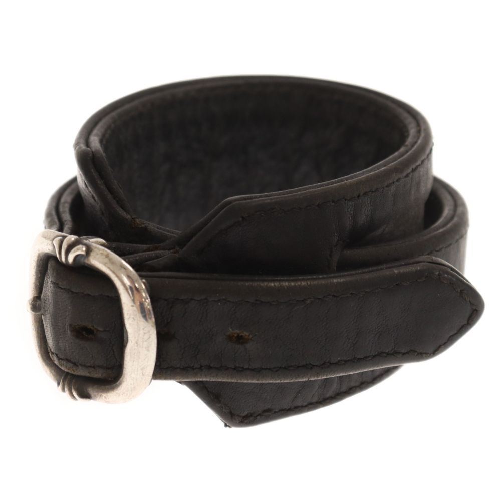 クロムハーツ CHROME HEARTS ■ 【 RR TINY BUCKLE 】 ロックンロール レザー ブレスレット s2117